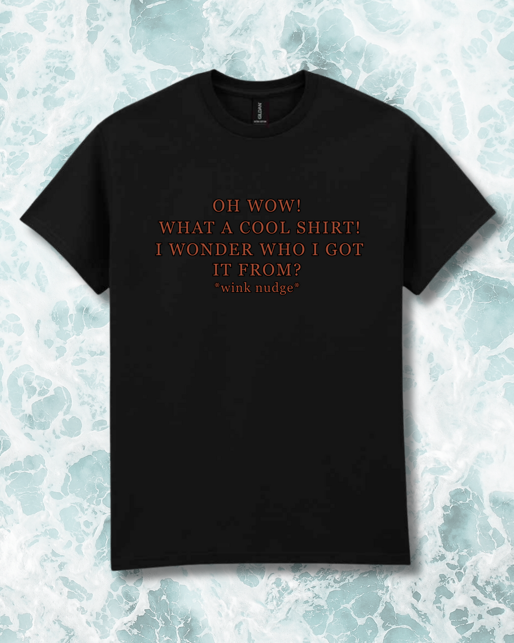 black t-shirt with slogan
